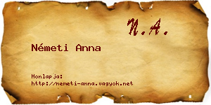 Németi Anna névjegykártya